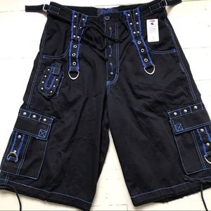 NOS - Tripp NYC blue, black cargo shorts Hot Topic